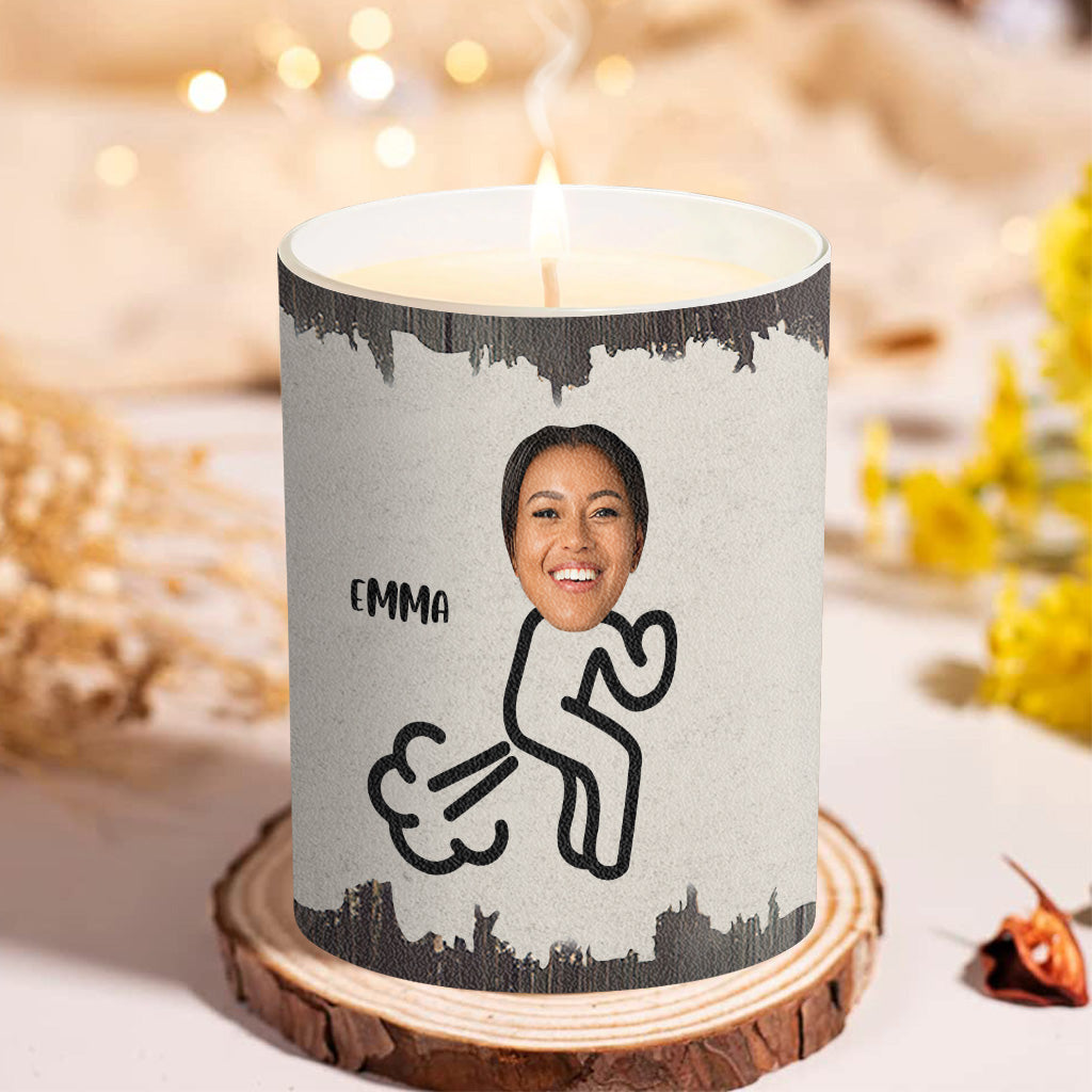 Furzlöscher – Geschenk für Papa, Oma, Opa, Mama, Onkel, Tante, Sohn, Tochter, Bruder, Schwester, Enkelin, Enkel, Ehemann, Ehefrau, Freund, Freundin, Freund – Personalisierte Kerze mit Holzdeckel