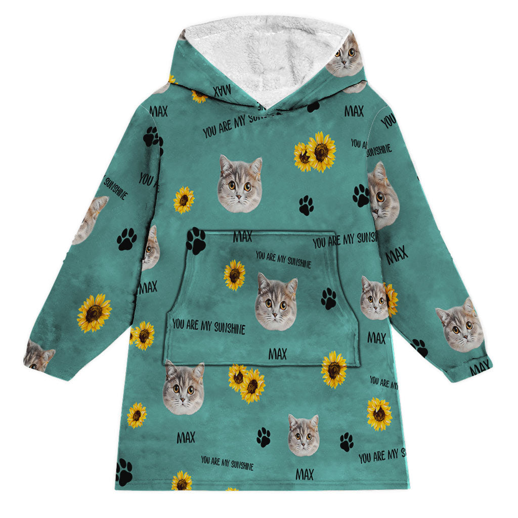 Du bist mein Sonnenschein – Hundegeschenk für Katzenliebhaber – Personalisierter Decken-Hoodie