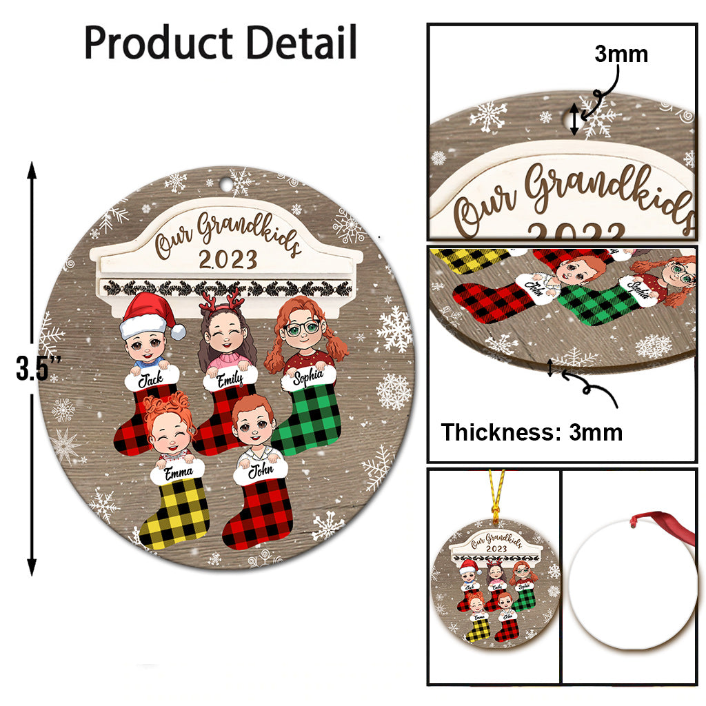 Unsere Enkelkinder 2023 – Personalisierter Oma-Weihnachtsbaumschmuck
