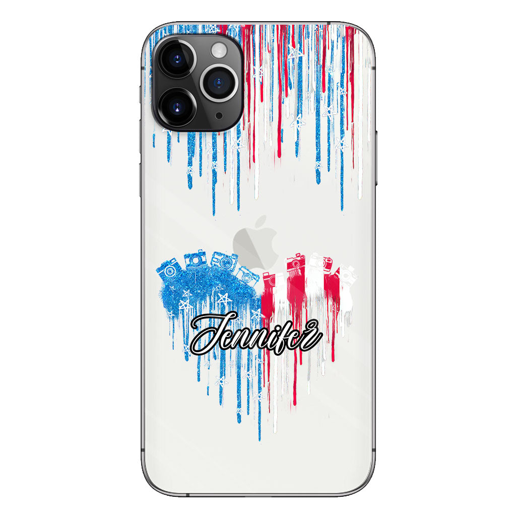 Liebe zur Fotografie – Personalisierte transparente Handyhülle für Fotografie