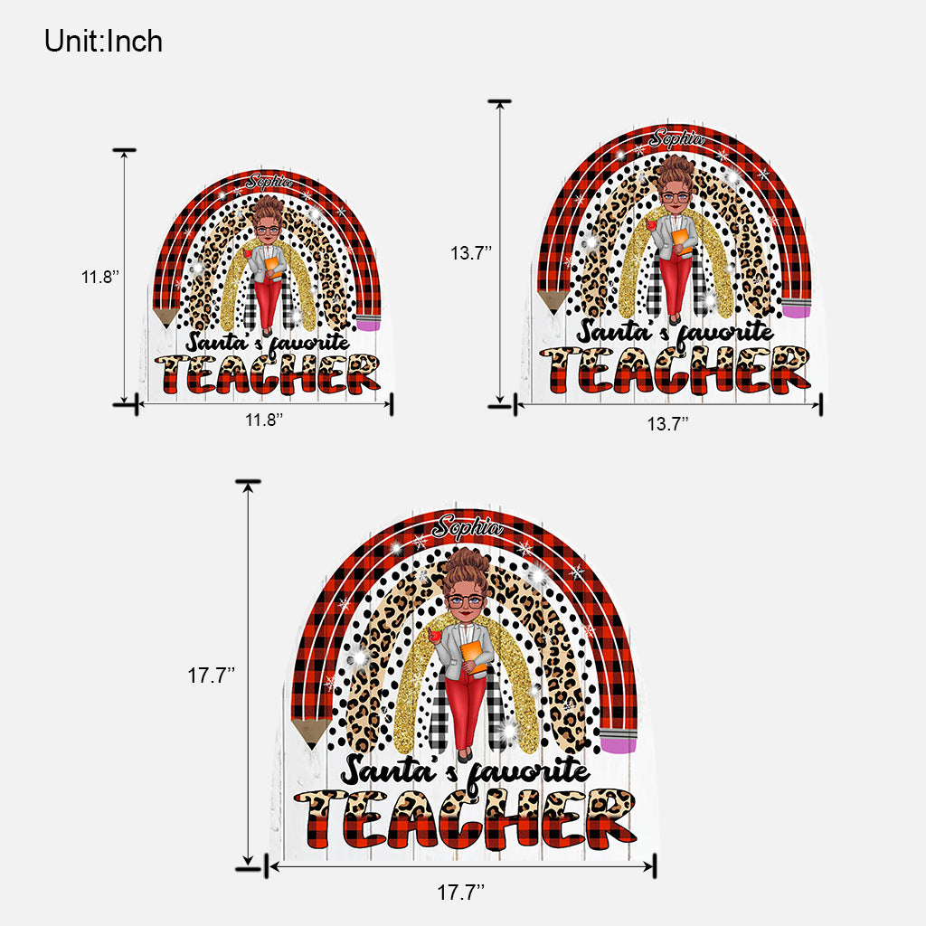 Santas Lieblingslehrer – Personalisiertes Lehrer-Holzschild