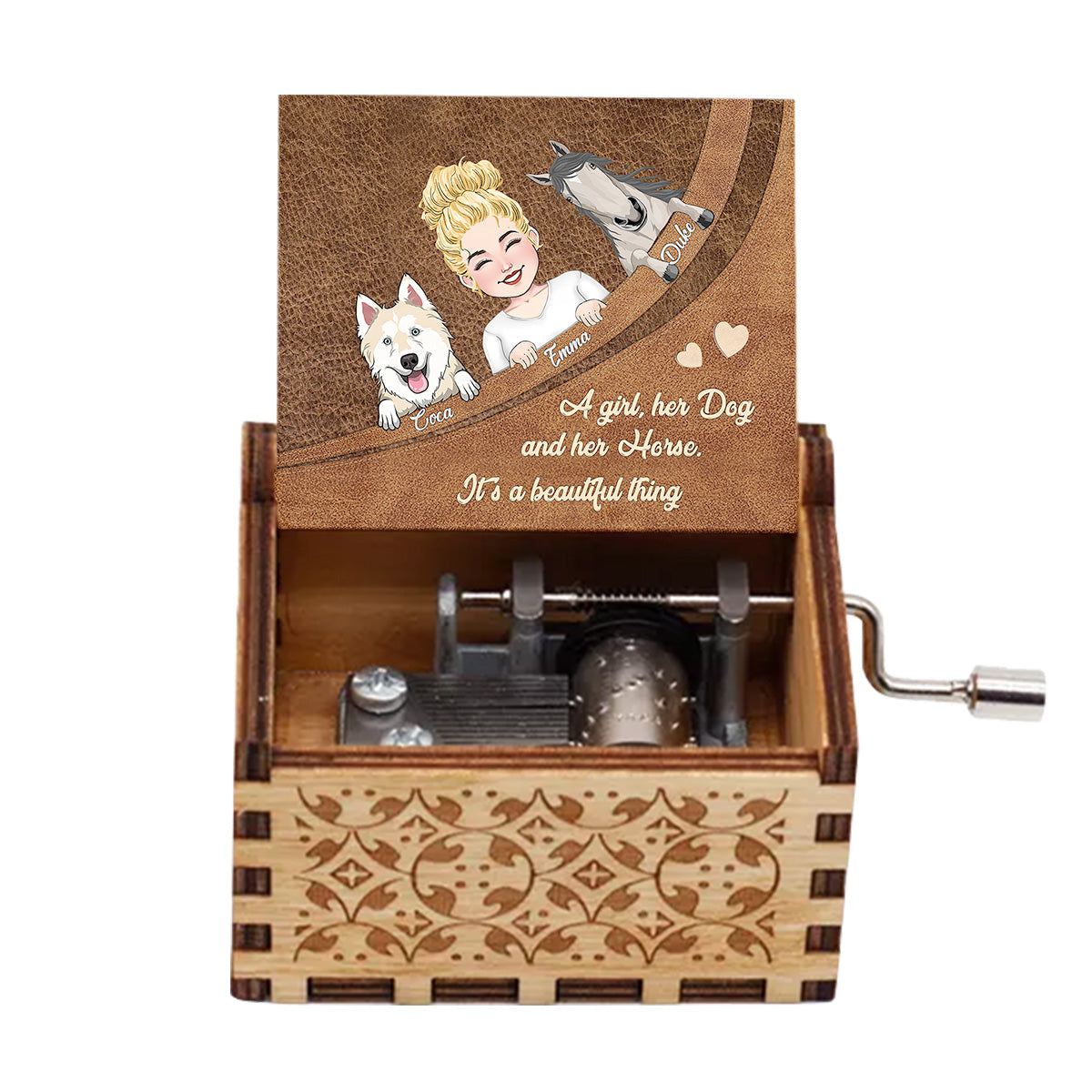 What A Beautiful Thing - Horse gift for dog lover, cat lover - Personalized Hand Crank Music Box