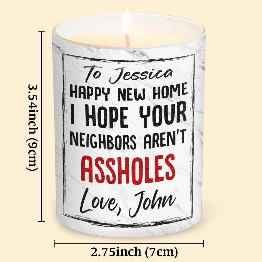 Herzlichen Glückwunsch zum neuen Haus! – Personalisierte Einweihungskerze mit Holzdeckel