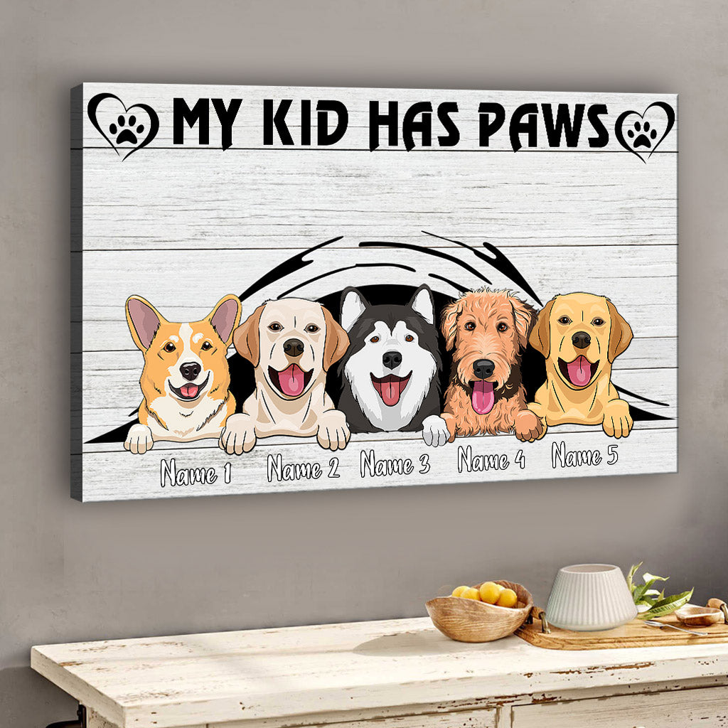 Meine Kinder haben Pfoten – Personalisierte Hundeleinwand und Poster