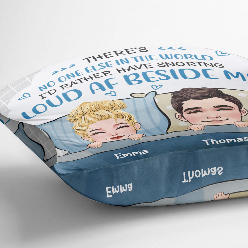Niemand, neben dem ich lieber laut schnarchen sehen möchte – personalisiertes Pärchenkissen