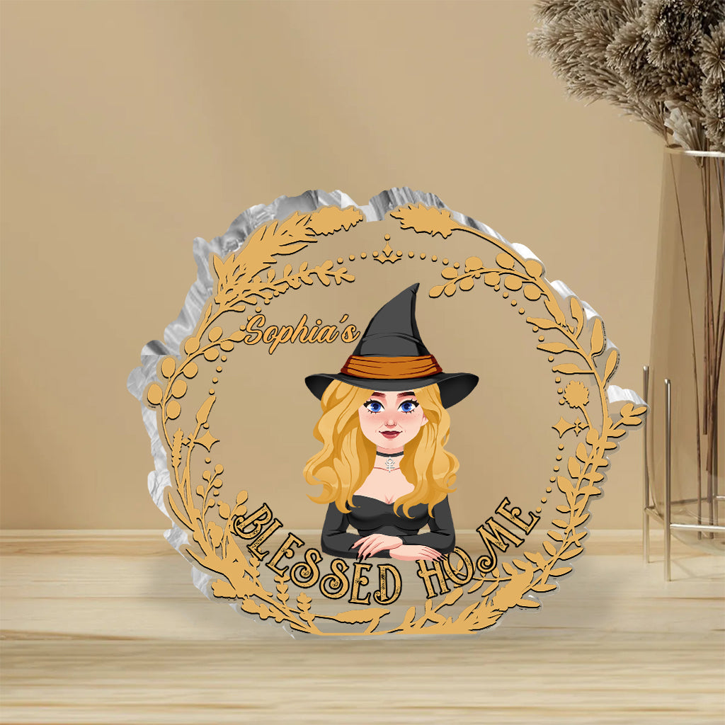 Blessed Home - Personalized Witch Custom Shaped Acrylic Plaque