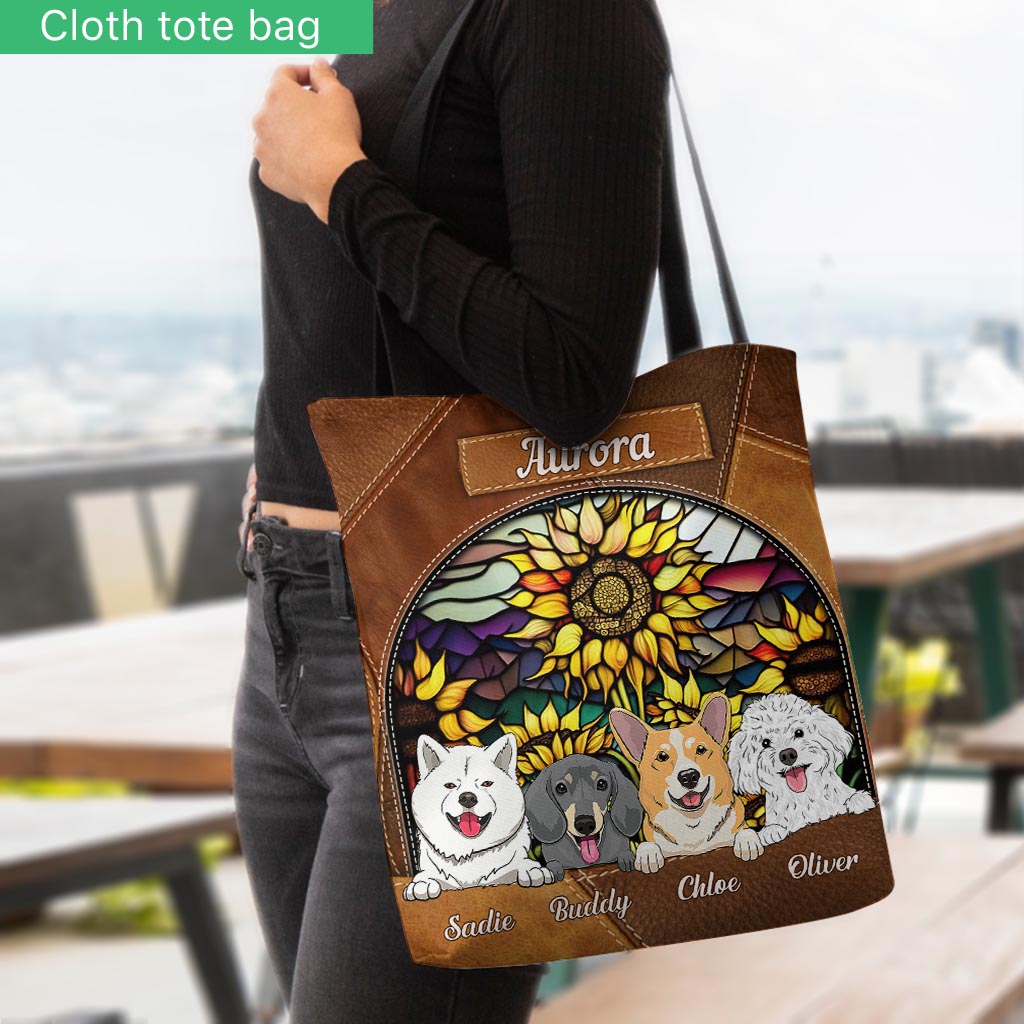 Du bist mein Sonnenschein Sonnenblumen-Buntglas - Personalisierte Hunde-Tragetasche