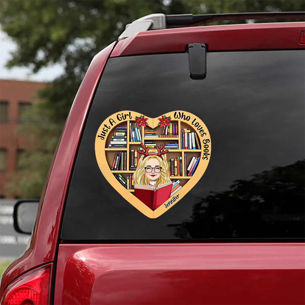 Einfach ein Mädchen, das Bücher liebt – Personalisierter Buchaufkleber (Vollversion)