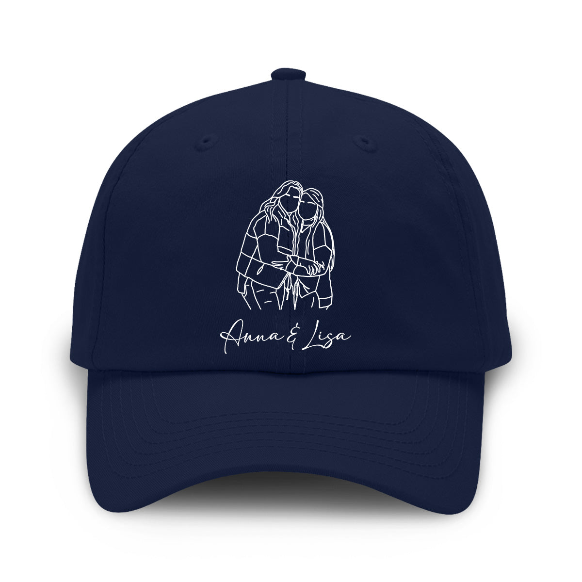 Individuelles Foto – Personalisierte, bestickte Geschwister-Kappe im klassischen Stil