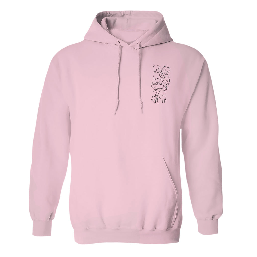 Individuelle Linienzeichnung – Personalisierter bestickter Opa-Hoodie