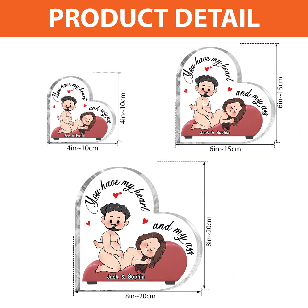 Danke für all die Orgasmen – Personalisierte Acrylplakette für Paare in individueller Form