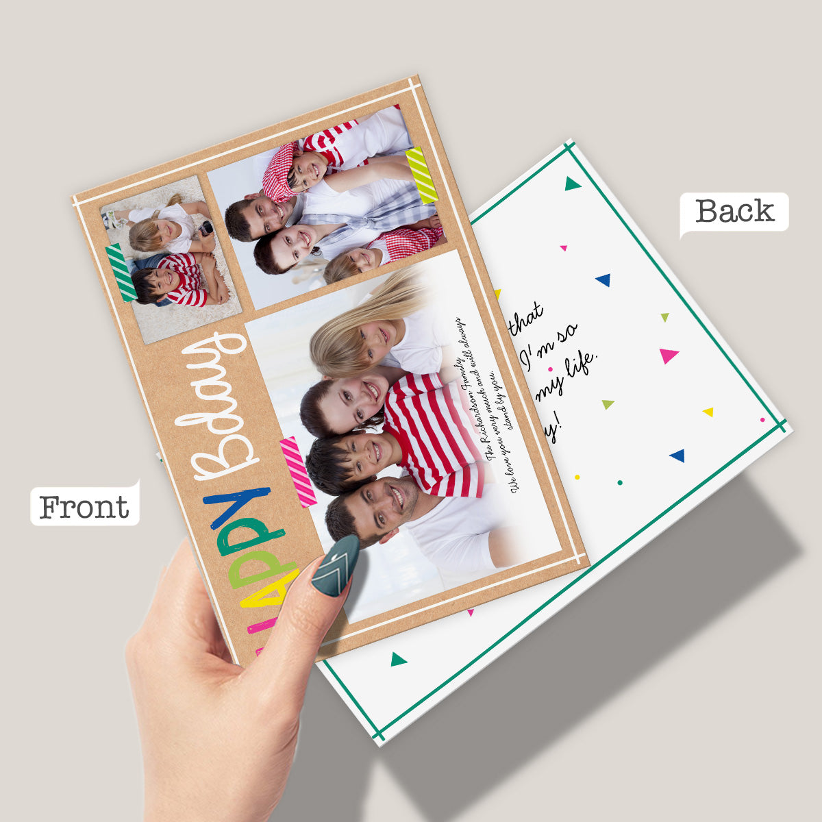 Danke / Alles Gute zum Geburtstag / Ich liebe dich - Personalisierte Grußkarte