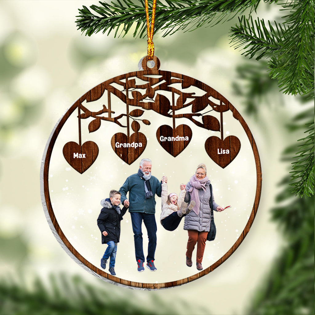 Enkelkinder 2023 – Personalisierter transparenter Oma-Weihnachtsbaumschmuck