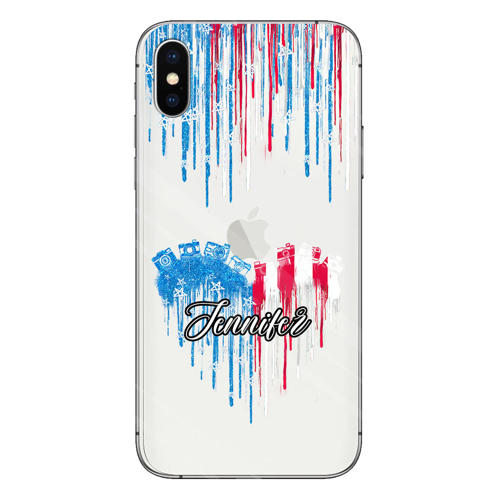 Liebe zur Fotografie – Personalisierte transparente Handyhülle für Fotografie