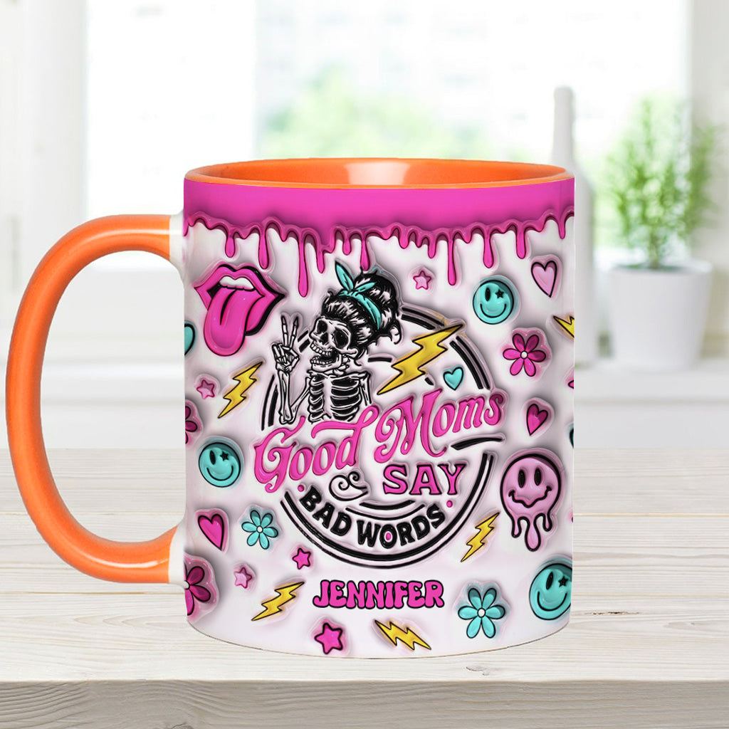 Gute Mütter sagen manchmal Schimpfwörter – Geschenk für Mama – Personalisierte Tasse mit Akzent