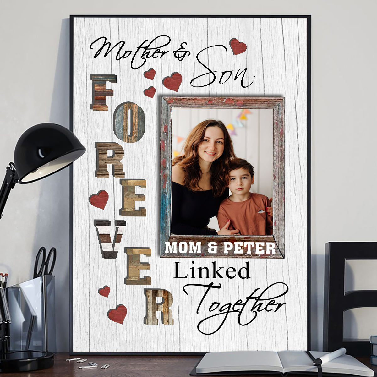 Mutter und Tochter – Geschenk für Mama, Tochter, Sohn – Personalisierte Leinwand und Poster
