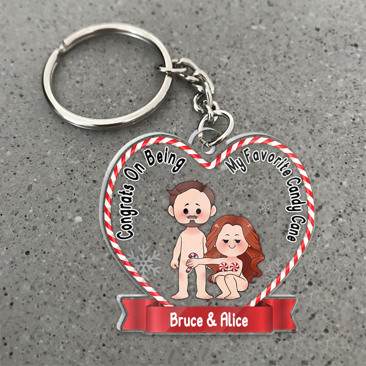 Glückwunsch, dass du mein Liebling bist! – Geschenk für Ehemann/Ehefrau – Personalisierter, transparenter Schlüsselanhänger
