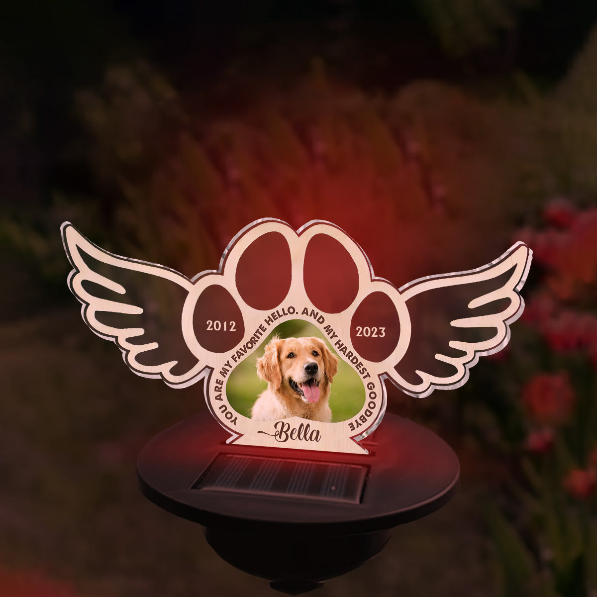 Beste Freunde werden nie vergessen – Personalisierte Solar-Gartenleuchte für Hunde