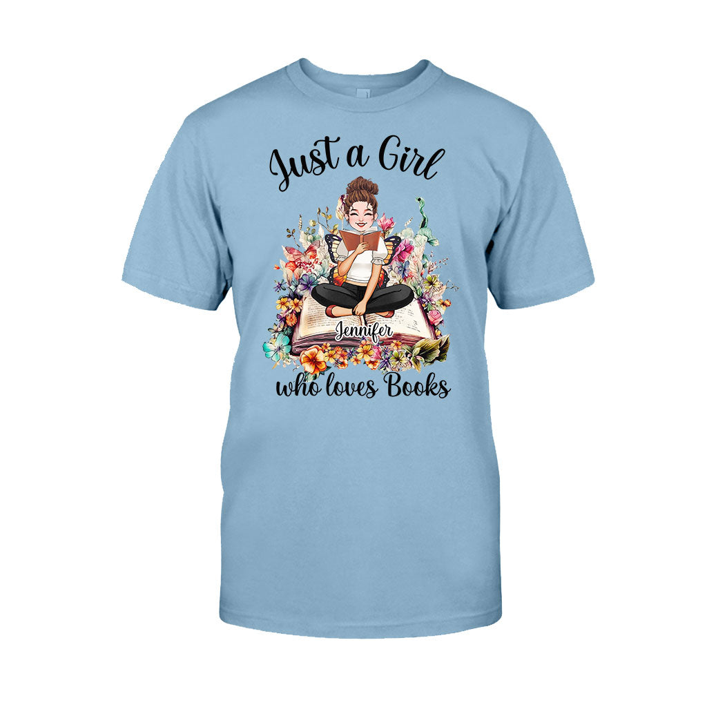 Einfach ein Mädchen, das Bücher liebt – personalisiertes Buch-T-Shirt und Hoodie