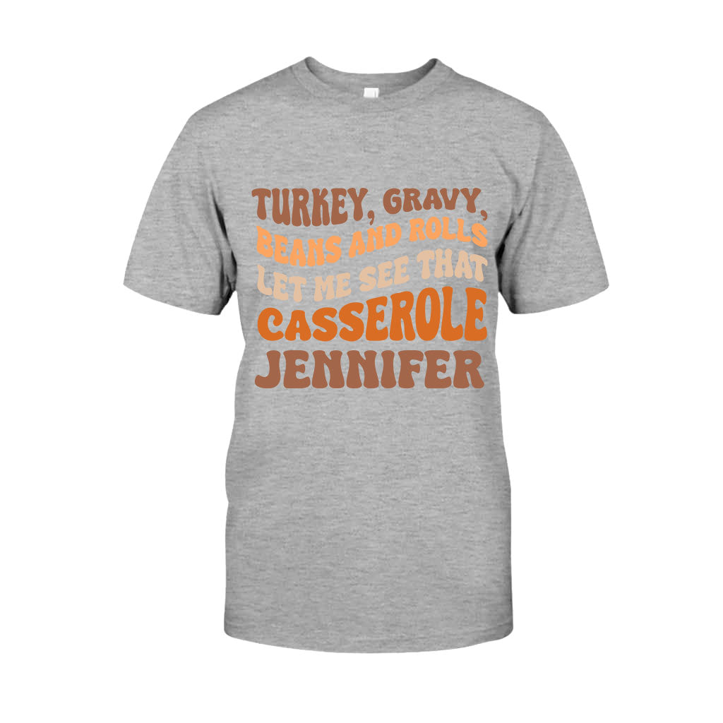 Zeig mir deinen Auflauf! – Personalisiertes Thanksgiving-T-Shirt und Hoodie