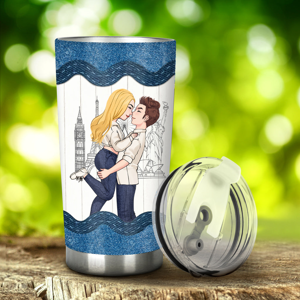 Ich habe dich kennengelernt, ich mochte dich, ich liebe dich – personalisierter Pärchenbecher
