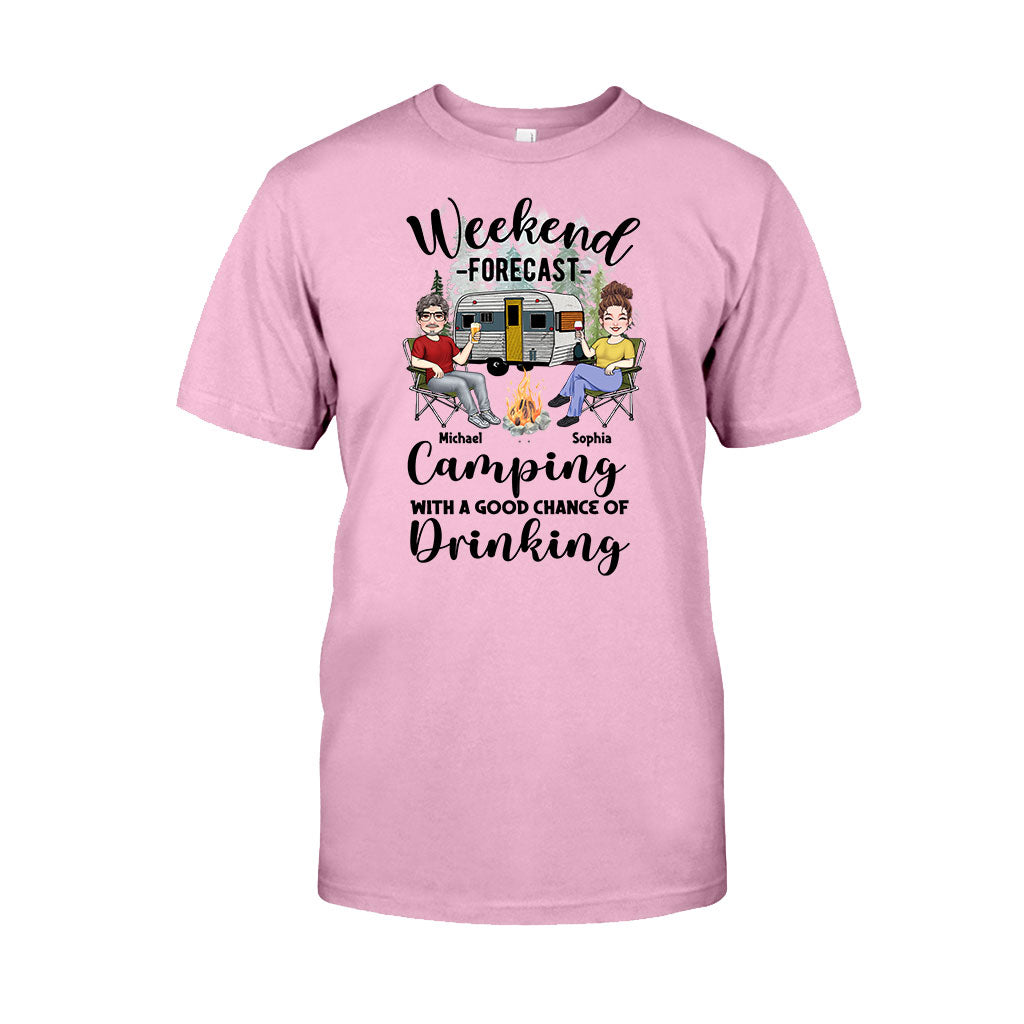 Wochenendprognose – Personalisiertes Camping-T-Shirt und Hoodie