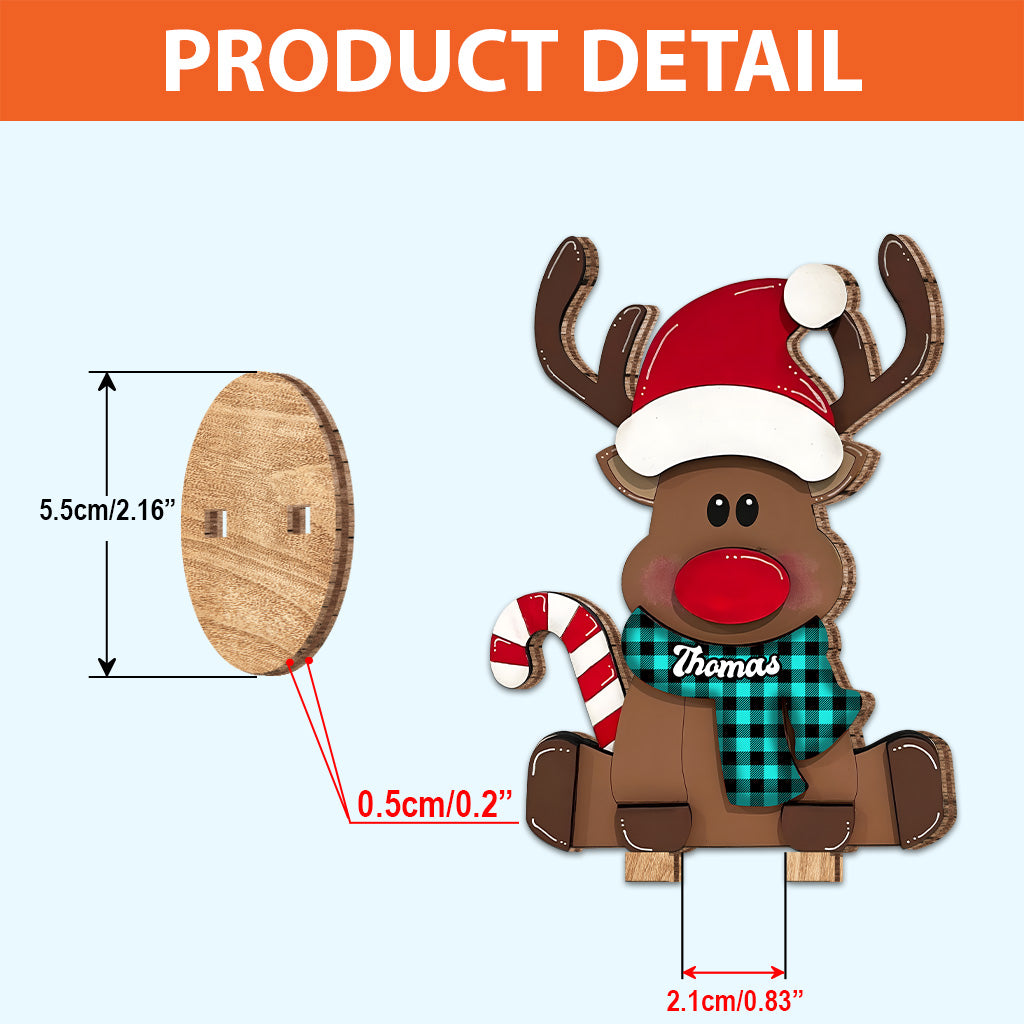 Frohe Weihnachten – Personalisierte, freistehende Holzplakette für die Familie