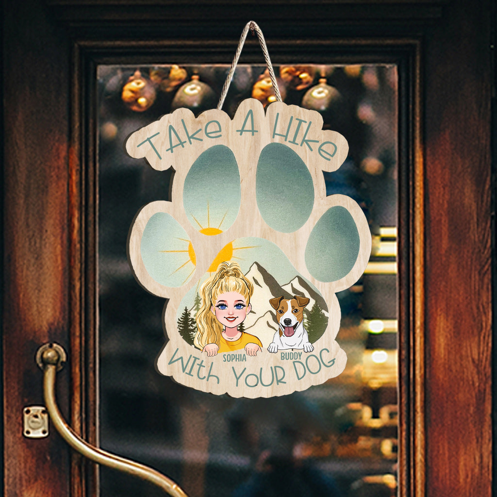Mach eine Wanderung – Personalisiertes Wander-Holzschild in individueller Form