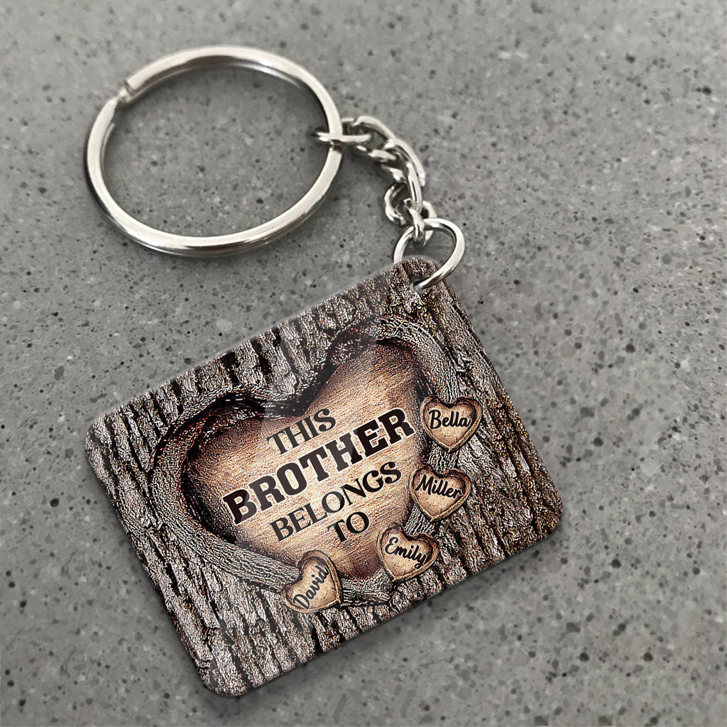 This Dad Belongs To - Gift for dad, grandma, grandpa, mom, uncle, aunt, brother, sister - Personalized Keychain
