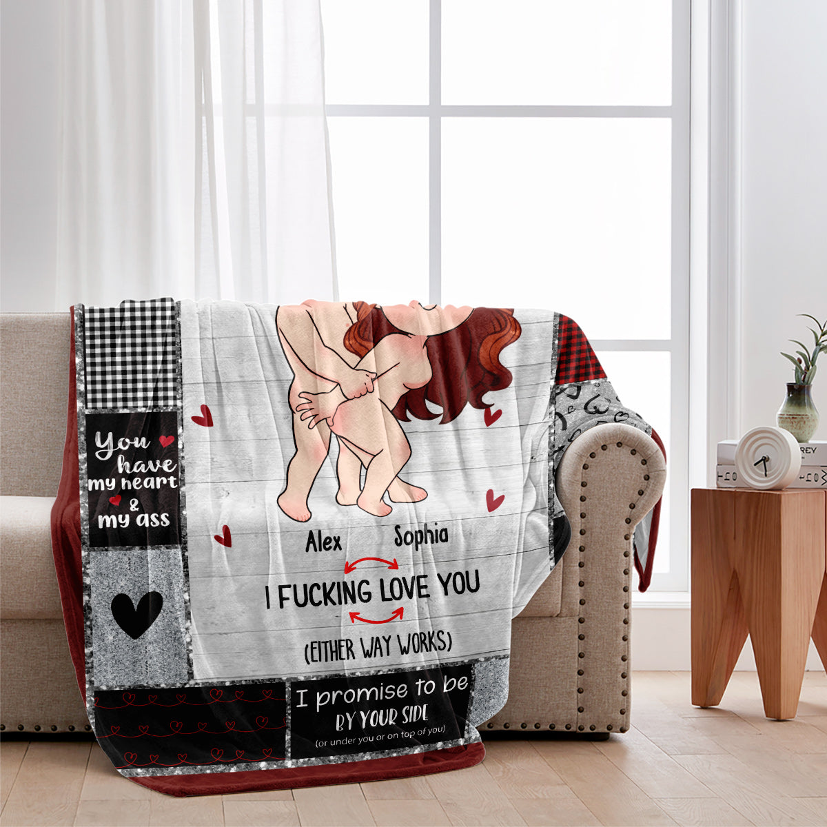Ich liebe dich – personalisierte Decke