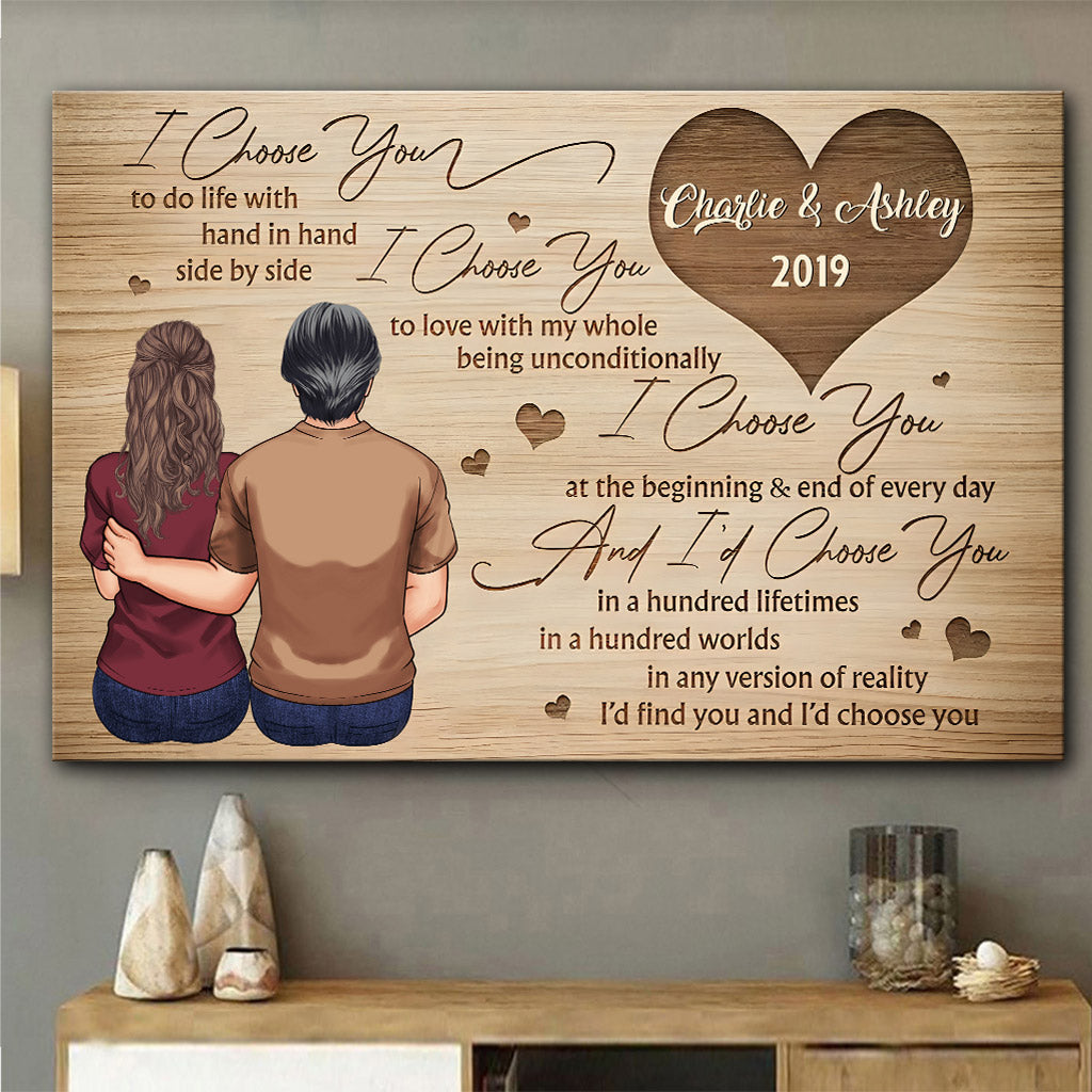 Ich wähle dich – Personalisierte Leinwand und Poster für Paare