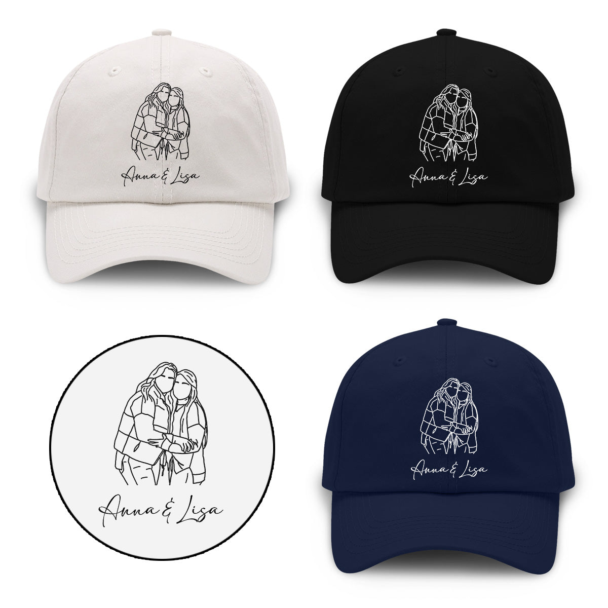 Individuelles Foto – Personalisierte, bestickte klassische Kappe für beste Freundinnen