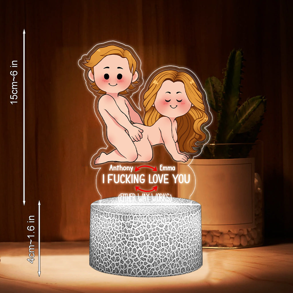 Ich liebe dich – Personalisierte, paarförmige Leuchtplatte mit Sockel