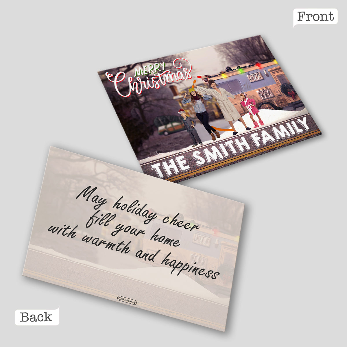 Frohe Weihnachten – Personalisierte Familiengrußkarte