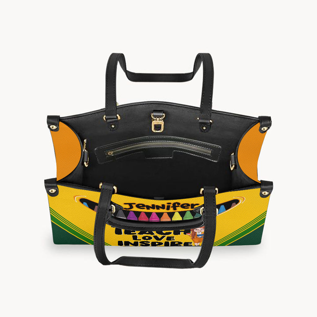 Positive Affirmationen Schmetterling - Personalisierte Schmetterlings-Lederhandtasche