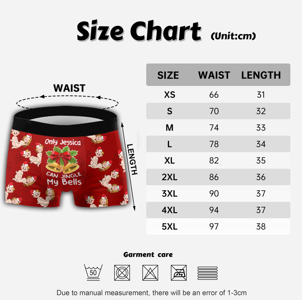 Nur du kannst meine Glöckchen zum Klingen bringen – Personalisierte Boxershorts für Männer für Paare