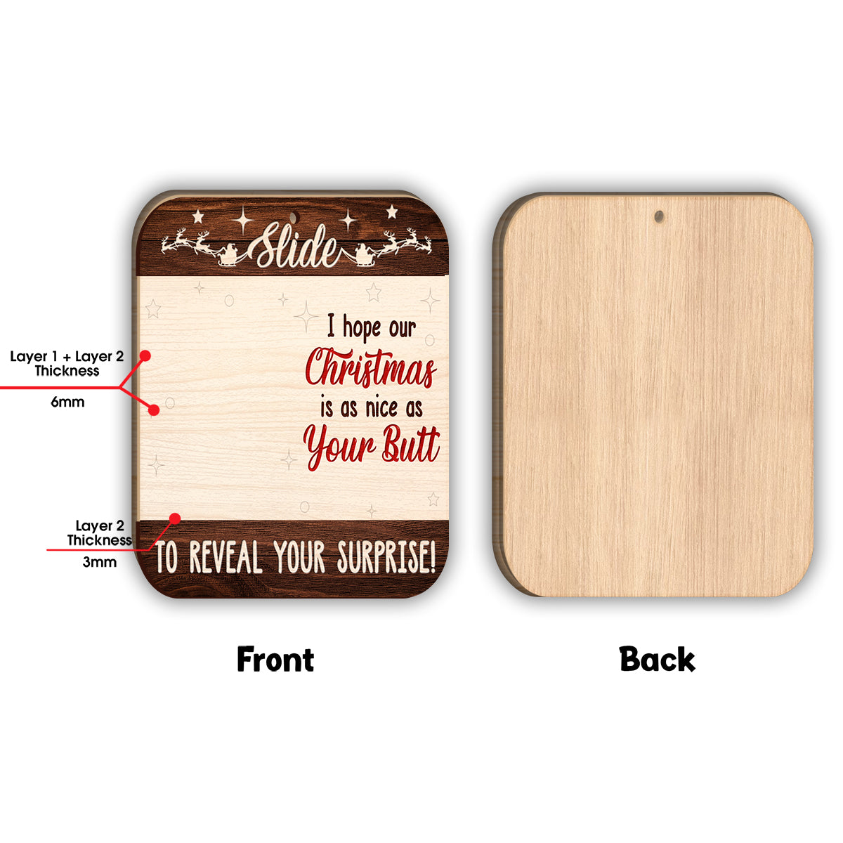 Weil Prostituierte nicht von Fischen allein leben können – Personalisierter Angel-Ornament, 2-lagig