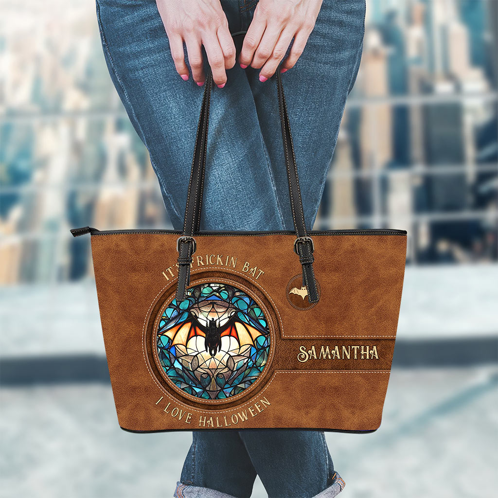 It's Frickin' Bat I Love Halloween - Personalized Witch Leather Bag