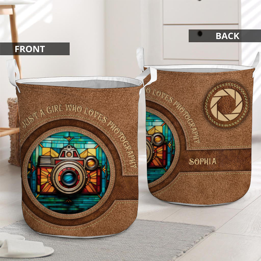 Just A Girl Who Loves Photography - Personalized Photography Storage Basket