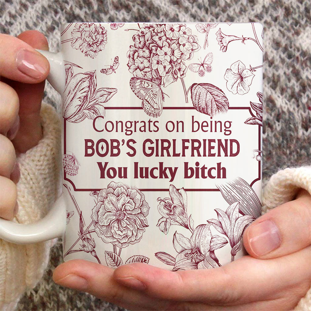 Herzlichen Glückwunsch, dass du meine Freundin/mein Freund/meine Frau/mein Mann bist! Du hast Glück! – Geschenk für Ehemann, Freund, Ehefrau, Freundin – Personalisierte Tasse