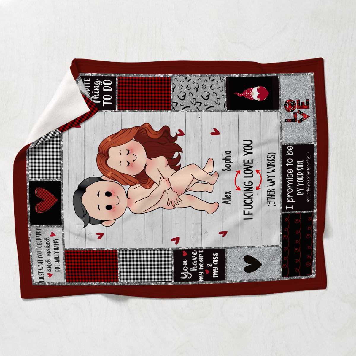 Ich liebe dich – personalisierte Decke