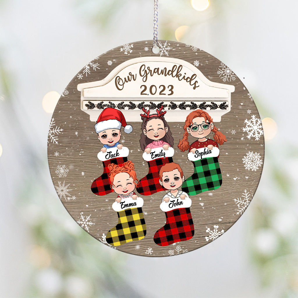 Unsere Enkelkinder 2023 – Personalisierter Oma-Weihnachtsbaumschmuck