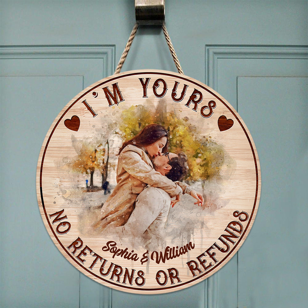 I’m Yours - Personalized Couple Round Wood Sign