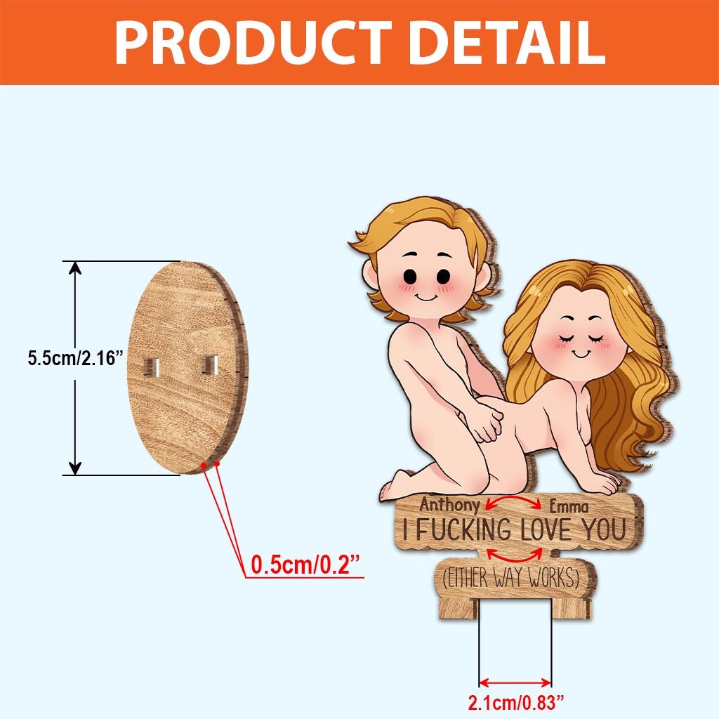 Ich liebe dich – Geschenk für Ehemann, Ehefrau, Freund, Freundin – Personalisierte, freistehende Holzplakette