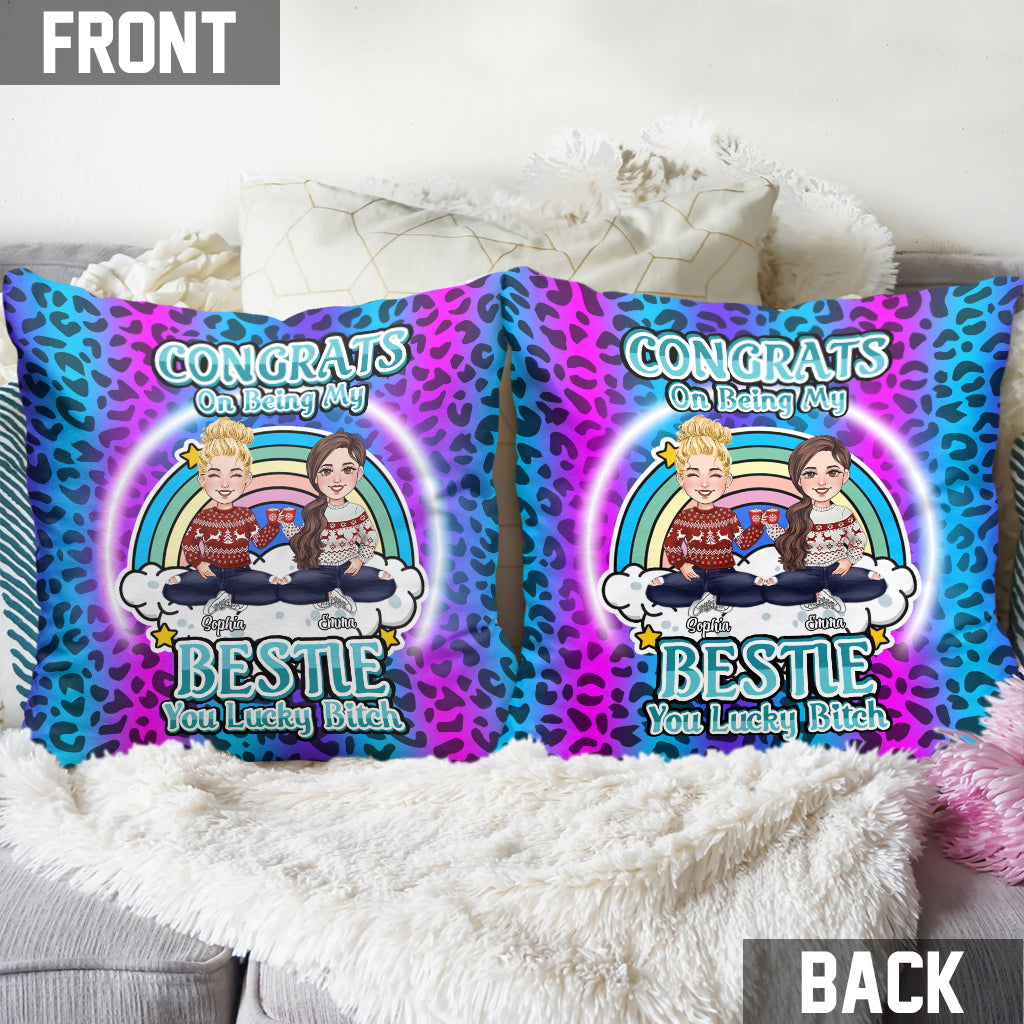 Herzlichen Glückwunsch, dass ihr meine Besties seid! – Geschenk für eine Freundin – personalisiertes Dekokissen