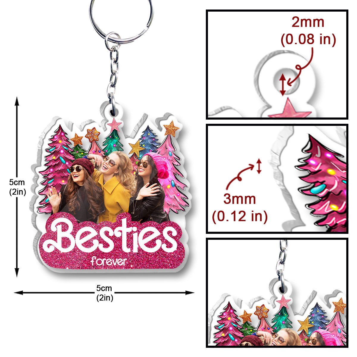 Sister Forever - Gift for friend - Personalized Transparent Keychain