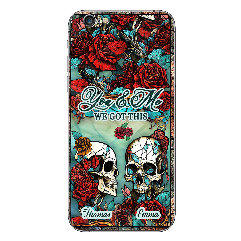 Totenkopf-Paar – Totenkopf-Geschenk für Ehemann, Ehefrau, Freund, Freundin – Personalisierte Handyhülle