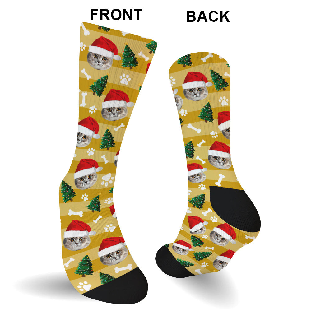 Personalisierte Weihnachtssocken mit Foto – Geschenk für Hundeliebhaber, Katzenliebhaber und alle anderen –
