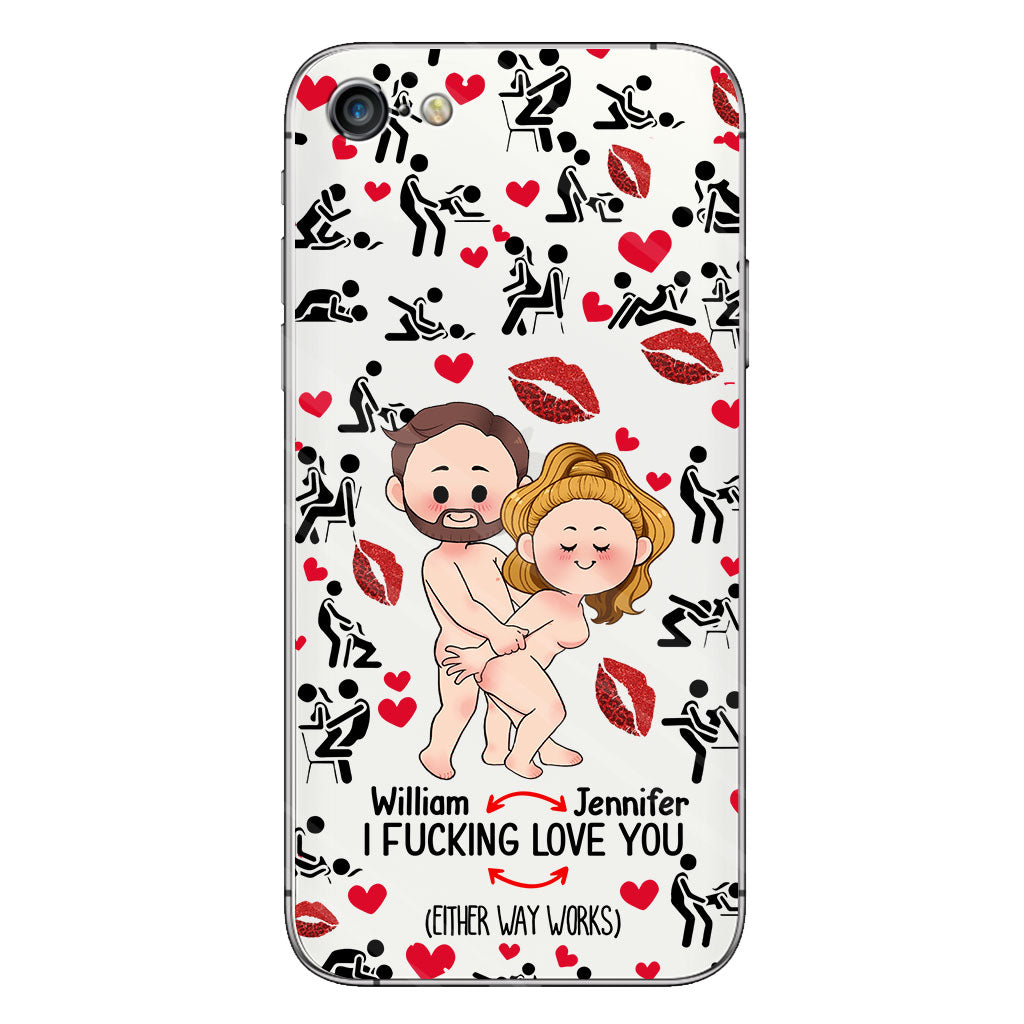 Ich liebe dich – Geschenk für Ehemann, Ehefrau, Freund, Freundin – Personalisierte transparente Handyhülle