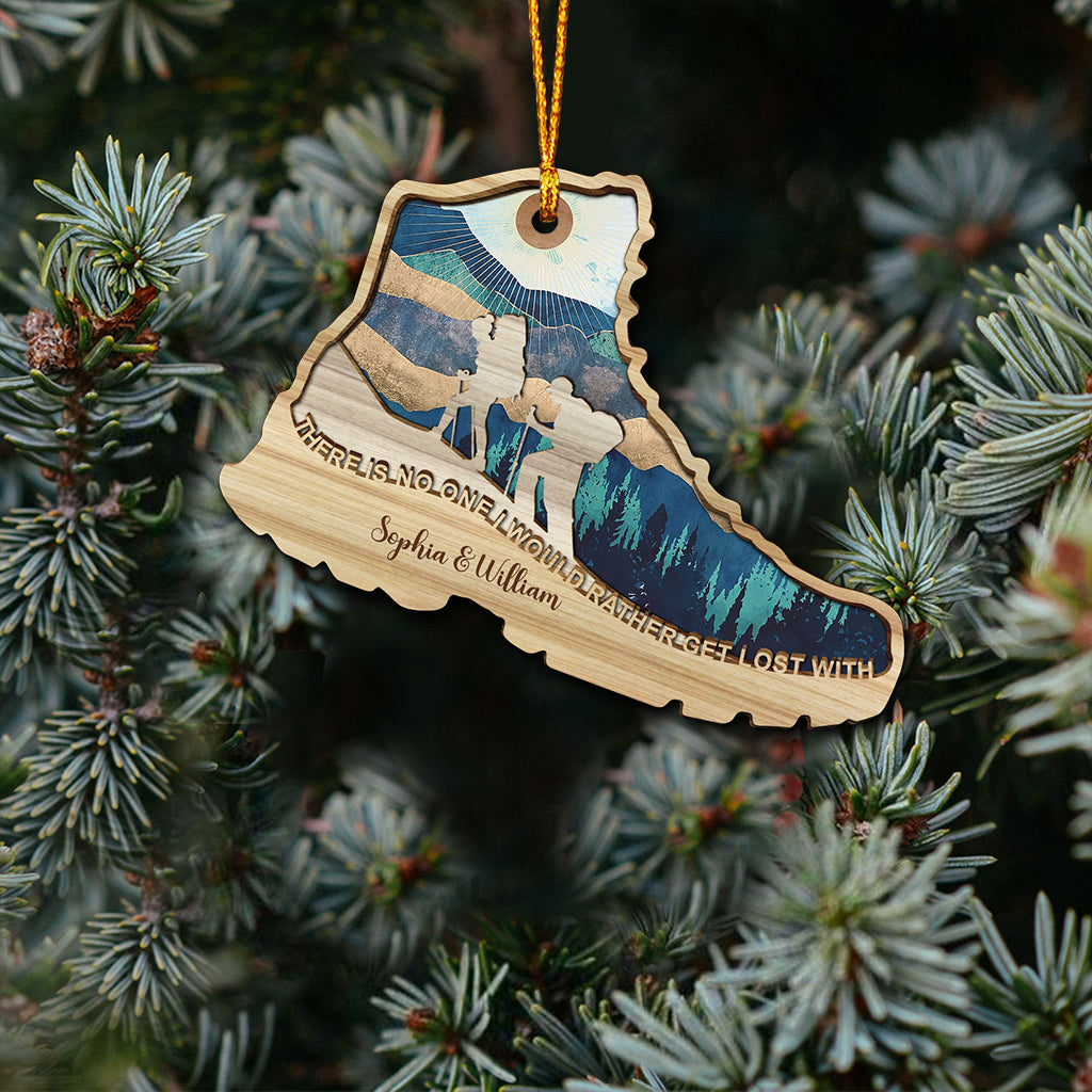 Es gibt niemanden, mit dem ich mich lieber verirren würde – Wandergeschenk für Ehefrau, Ehemann, Freund, Freundin – Personalisierter, einseitiger Anhänger